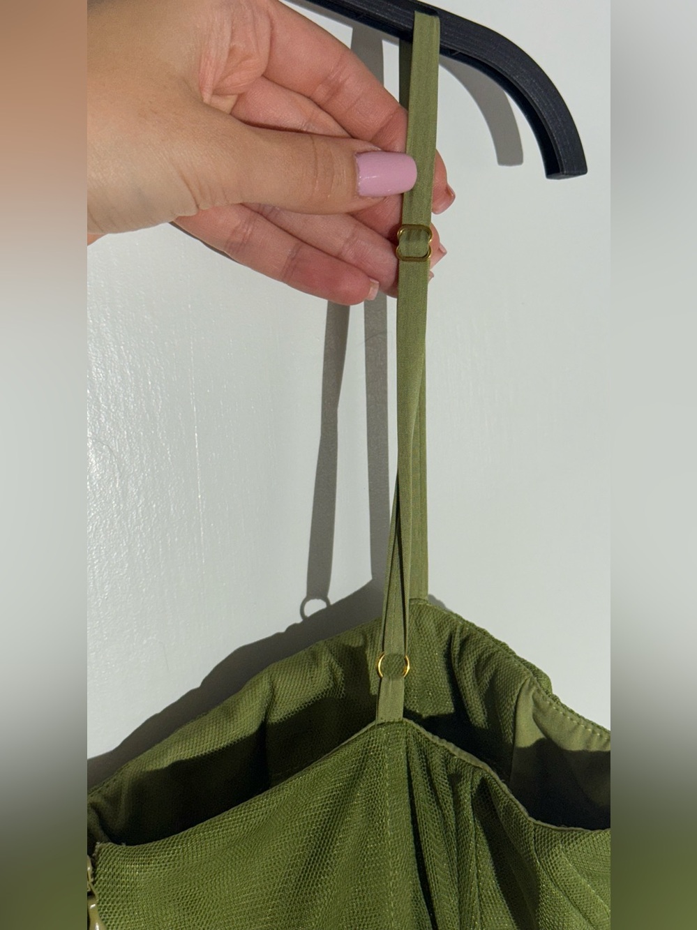 Hutch Anthropologie Olive Green Amara Corset Pleated Tulle Fit Flare Midi Dress - Picture 15 of 16